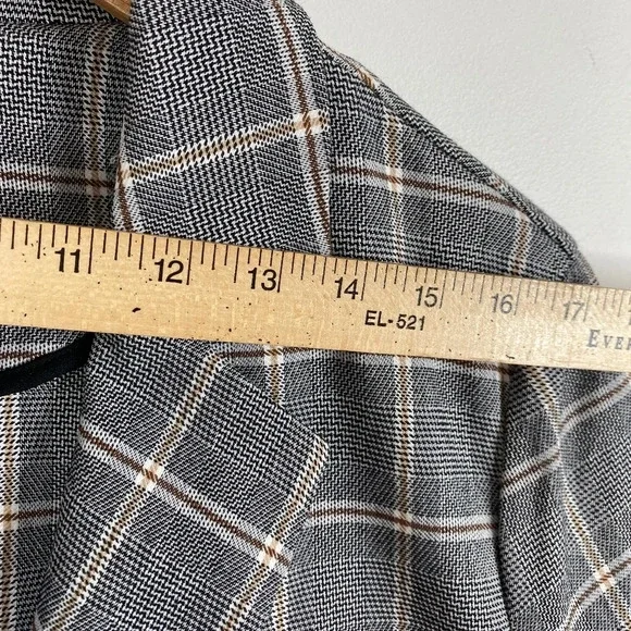 Adrianna Papell EUC Women's Gray Plaid Longline Academic Classic Preppy Coat - Picture 10 of 11